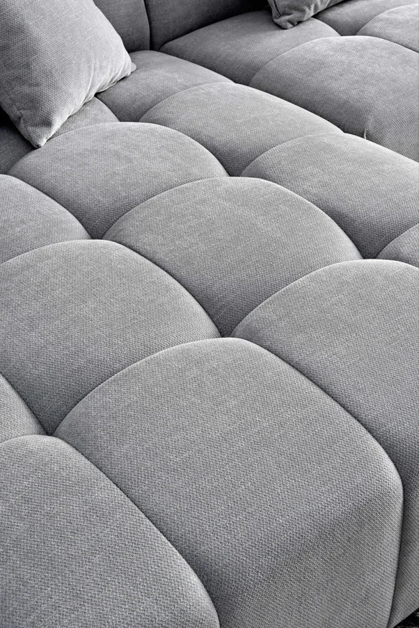 Aluxo Albert Cloudy Grey Boucle Left Hand Corner Sofa | 5 Seater